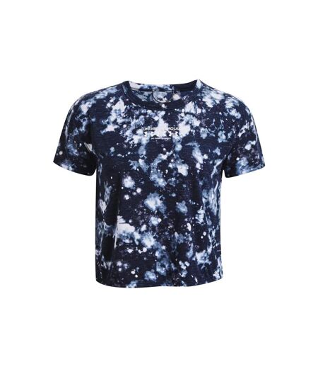 T-shirt run trail femme bleu nuit / blanc / bleu Under Armour