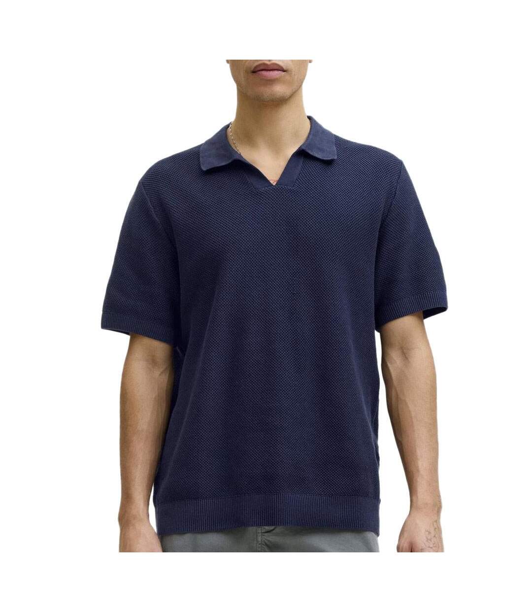 Polo marine homme jack & jones aston split-1