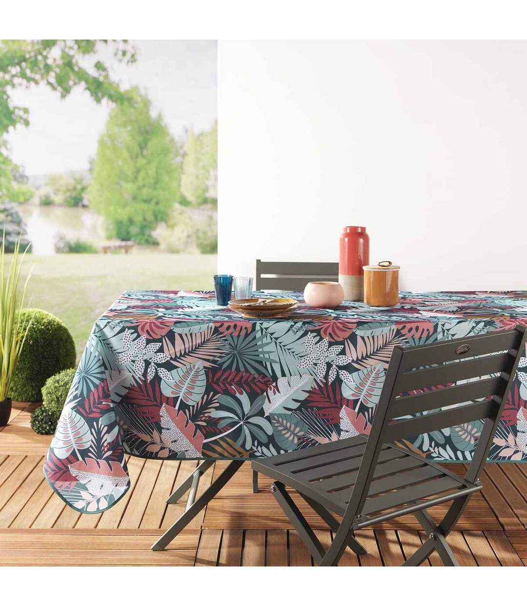 Nappe Antitache Jacala 150x240cm Bleu-2