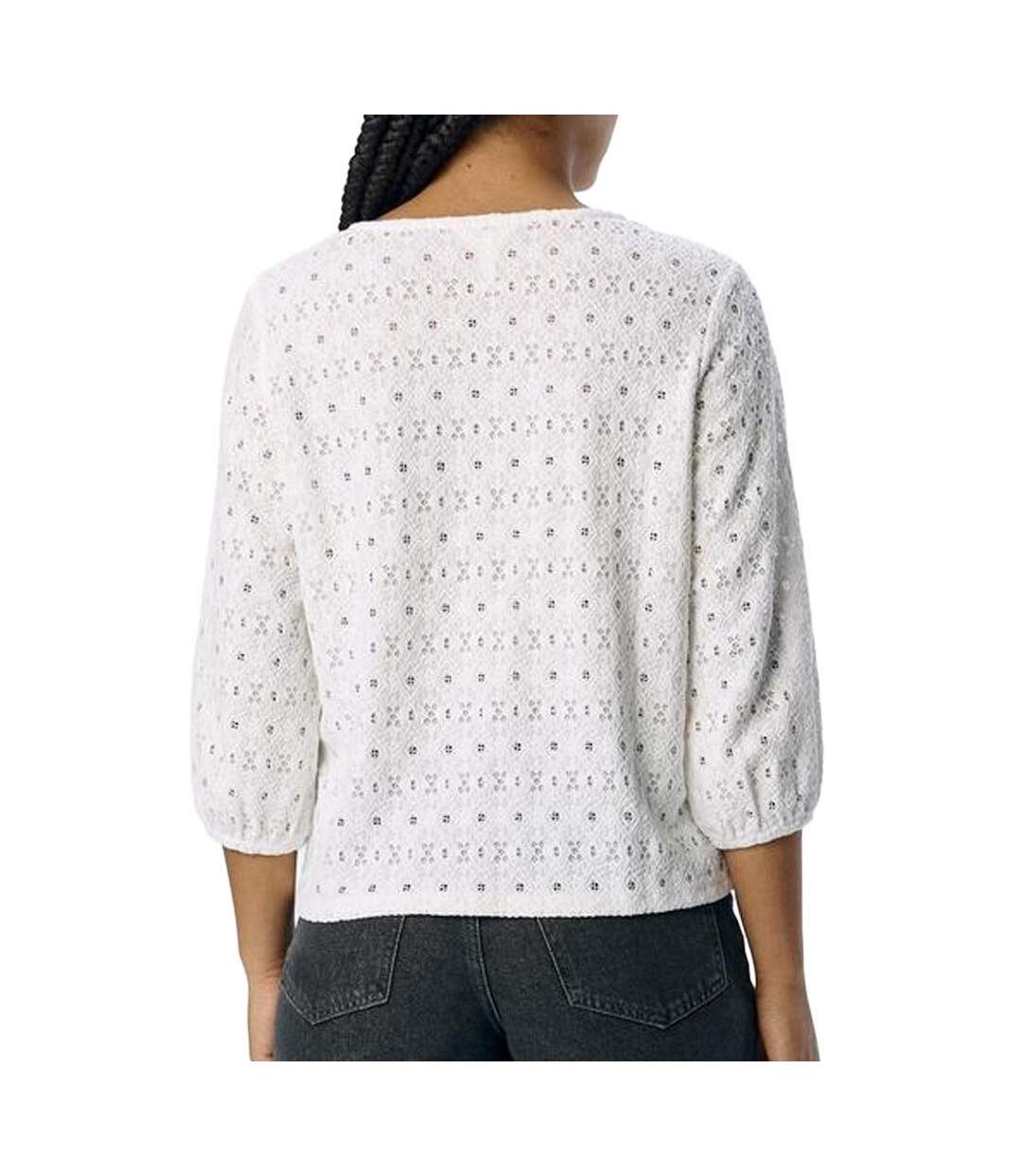 Blouse brodée blanche femme vero moda aila-2