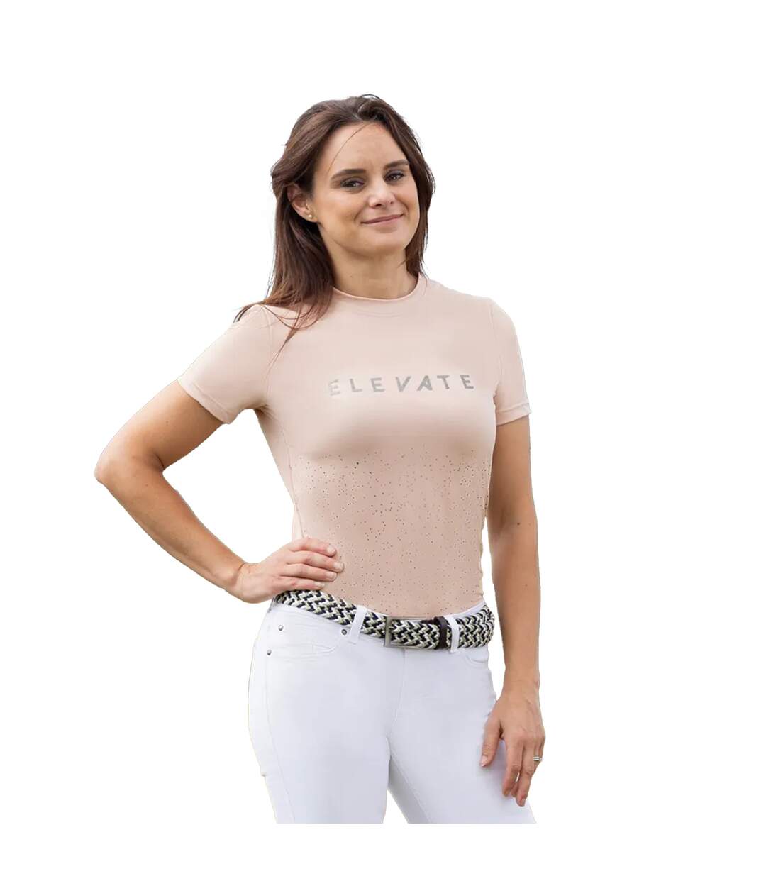 Womens/ladies Elevate Allure T-shirt Maple Sugar Hy-2
