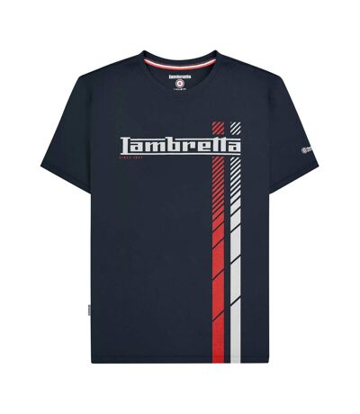 Mens Ss25 Racing Stripe T-shirt Navy Lambretta