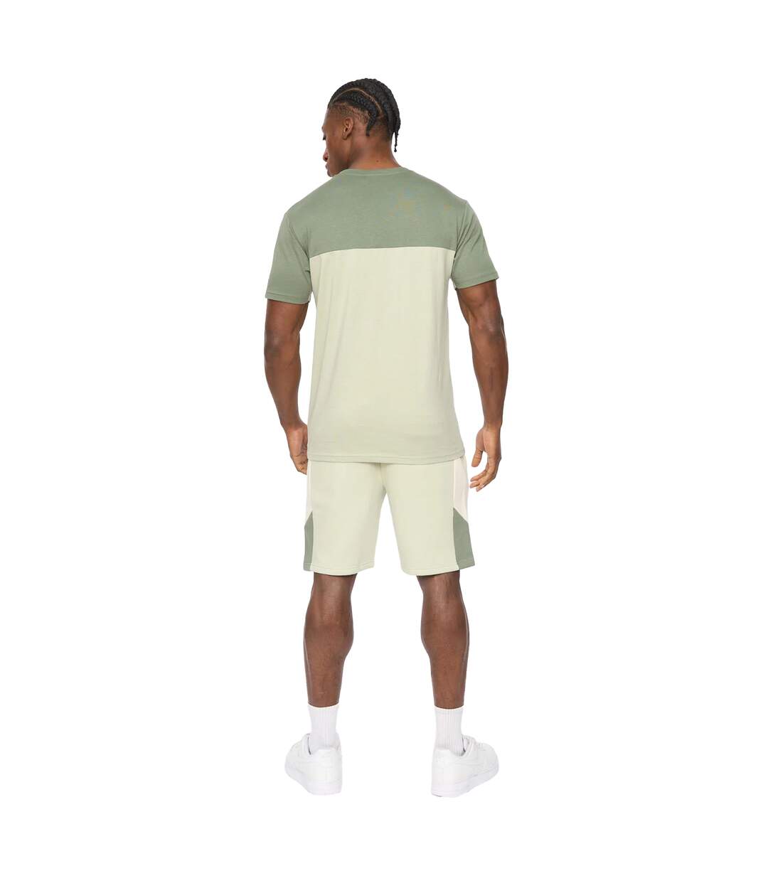 Mens Castlebay T-shirt Light Olive Crosshatch-3