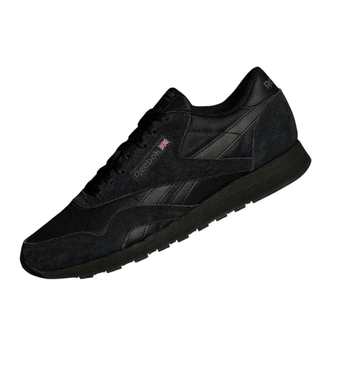 Mens Nylon Suede Panel Trainers Black Grey Reebok-4