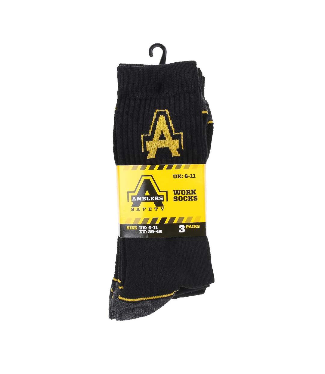 Chaussettes De Travail Homme Noir Gris Amblers-2