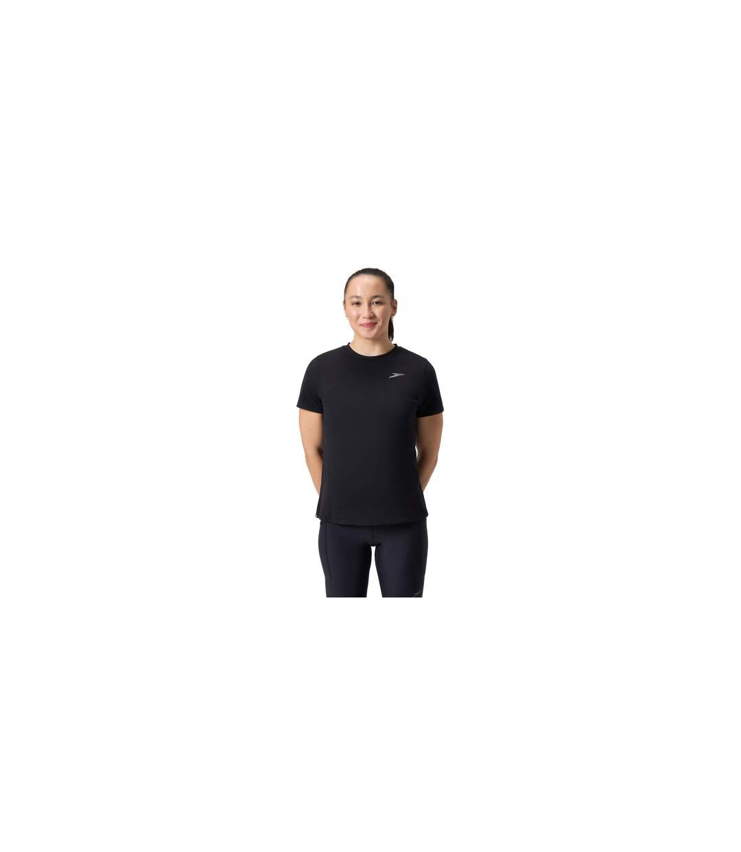 Womens/ladies Pro T-shirt Black Speedo-1