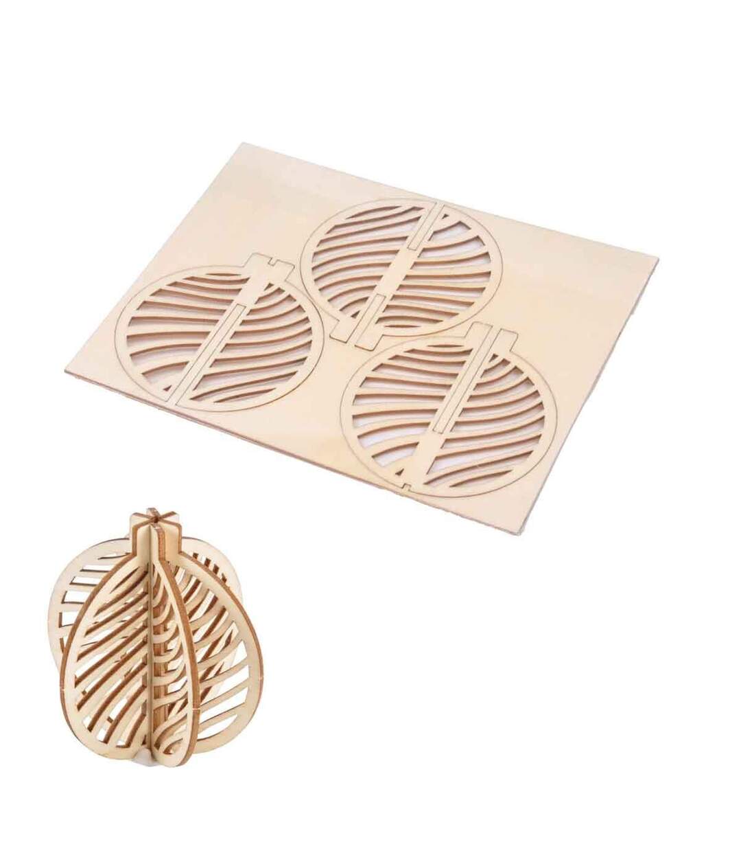 Puzzle 3D à Personnaliser Boule de Noël 8cm Naturel-1