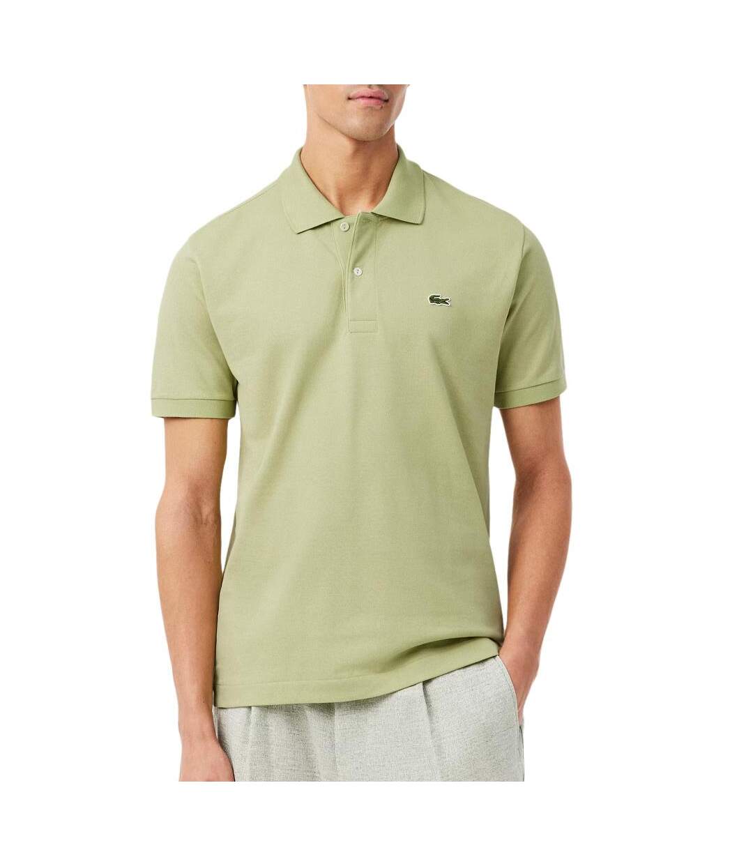 Polo vert homme lacoste  slim fit-1