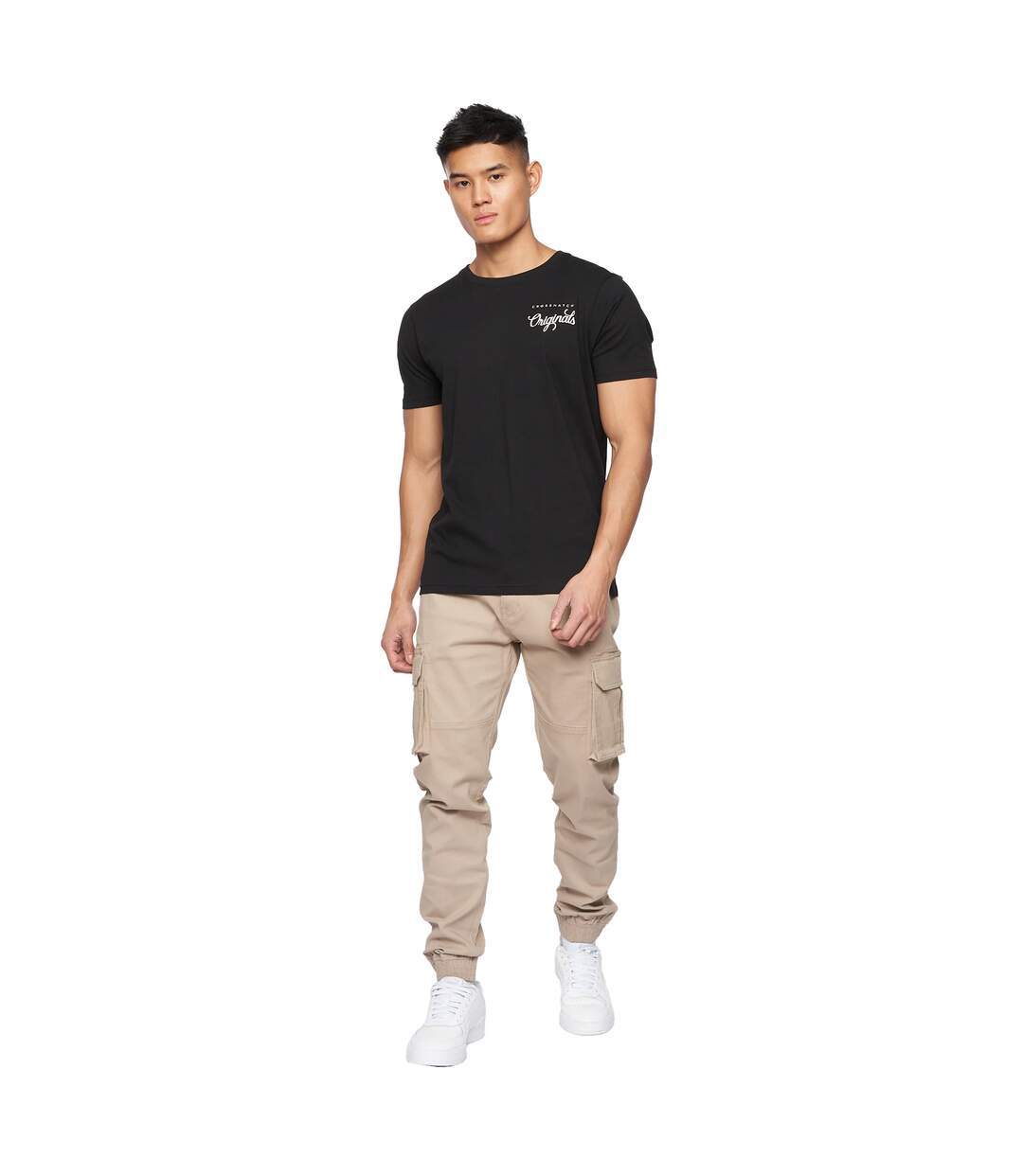 Pantalon à poches frentons homme beige gris Crosshatch-3