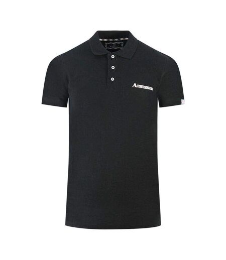 Polo Motif Logo Rectangulaire Adulte Noir Aquascutum