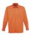 Premier Mens Long Sleeve Formal Plain Work Poplin Shirt (Orange) - UTRW1081