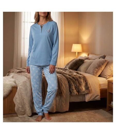 OZABI Ensemble Pyjama Long Femme Haut Manches Longues