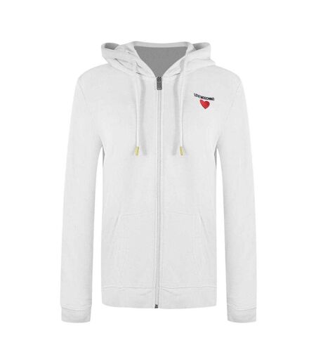 Veste À Capuche Motif/style Cœur Femme Blanc Love Moschino