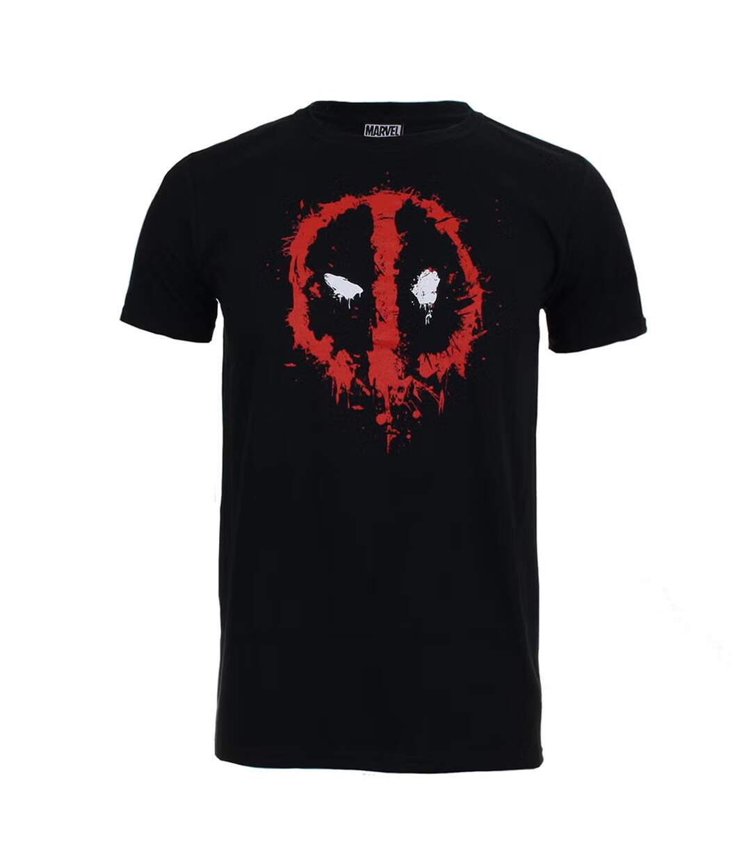T-shirt Motif Deadpool Motif/style Éclaboussure Adulte Noir Marvel-1