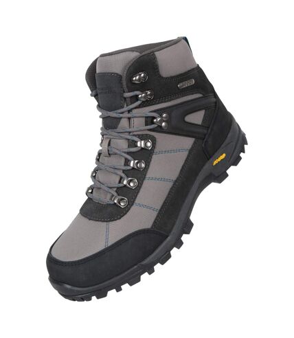 Mens storm extreme suede waterproof hiking boots dark grey Mountain Warehouse