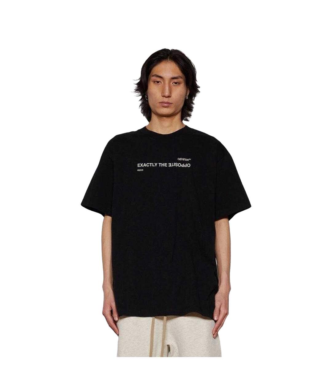 Mens Exactly The Opposite T-shirt Black Off White-1