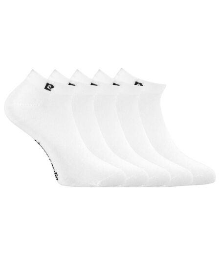 Lot de 5 paires de chaussettes courtes femme unie logo noir PC 0372 Pierre Cardin