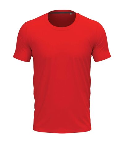 Stars mens clive crew neck tee scarlet red Stedman