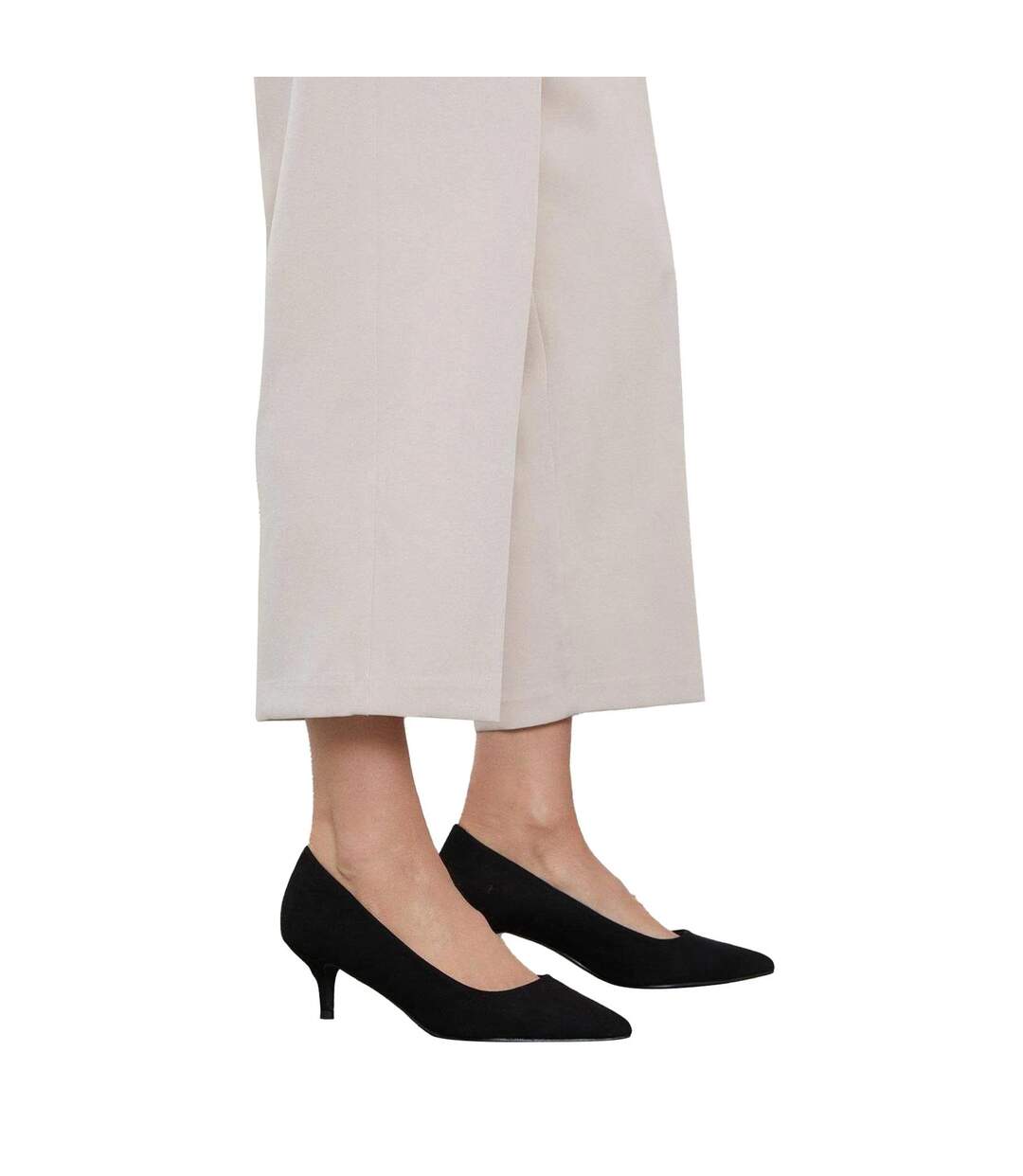 Womens/ladies Dove Kitten Heel Court Shoes Natural Black Dorothy Perkins-1