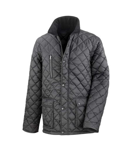 Result Mens Cheltenham Gold Fleece Lined Jacket (Water Repellent & Windproof) (Black) - UTBC2049