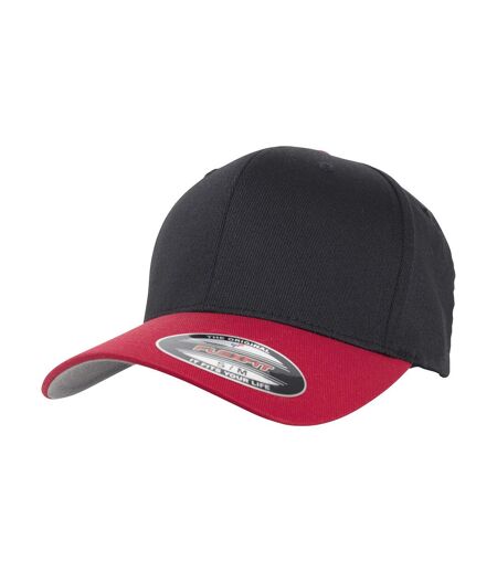 Casquette adulte noir / rouge Flexfit