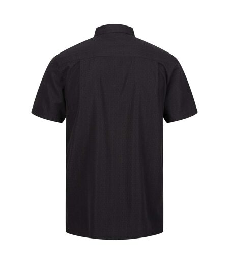 Regatta Mens Mindano VIII Patterned Short-Sleeved Shirt (Ash/Black) - UTRG10721