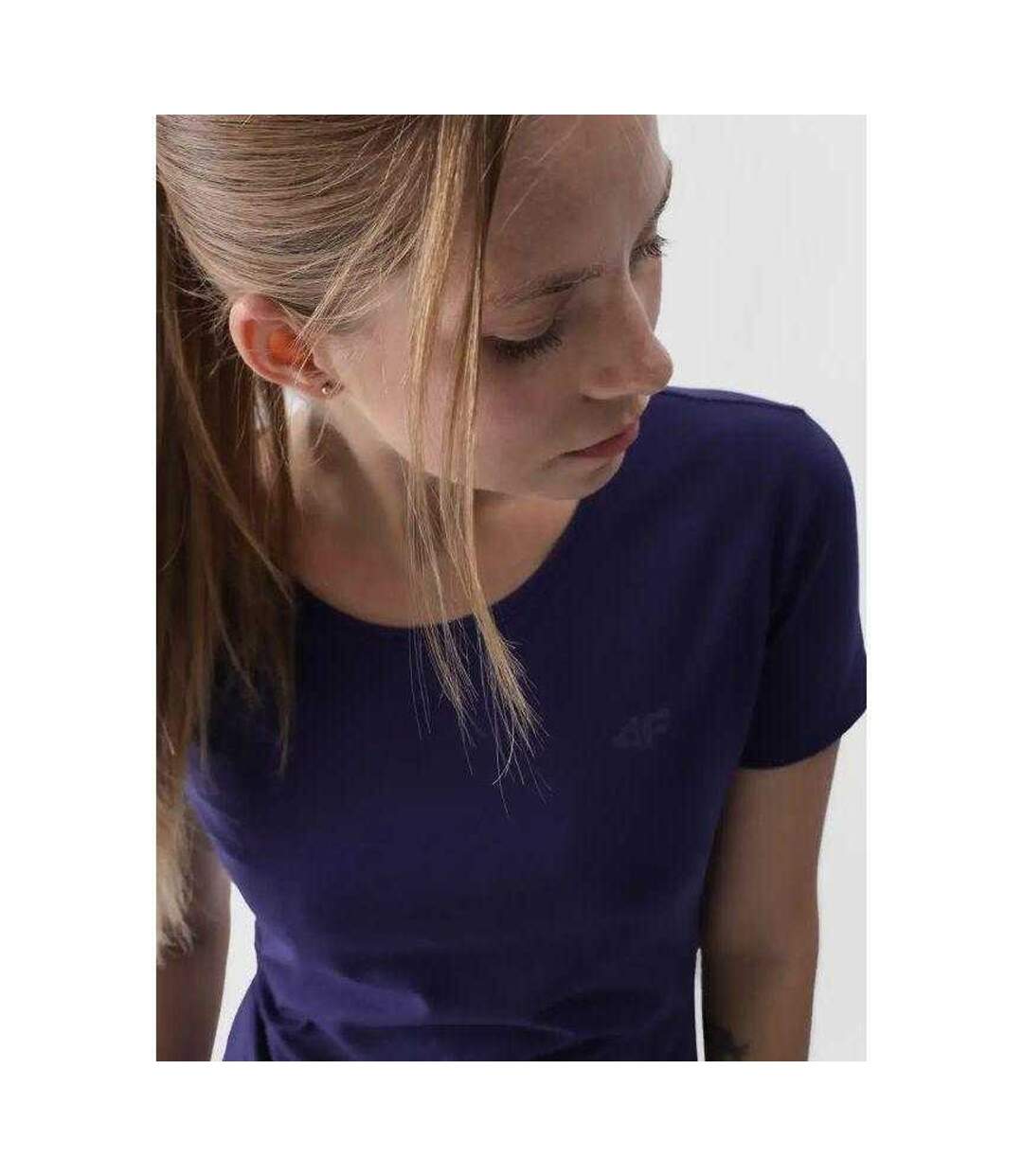 Womens/ladies Cotton Slim T-shirt Violet Navy Blue 4F-4