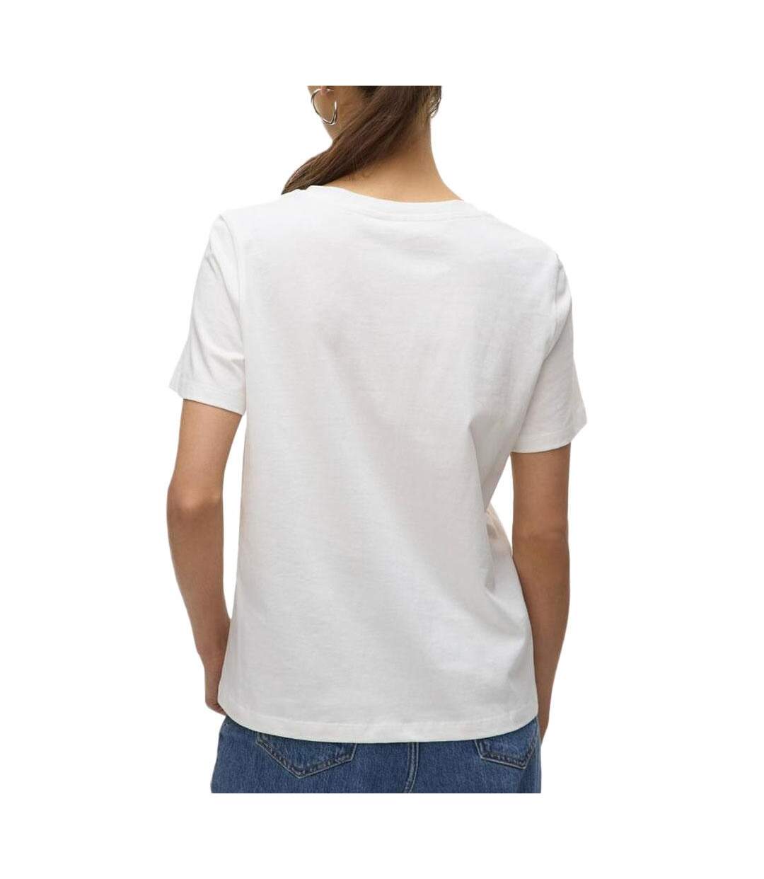 T-Shirt blanc femme vero moda feyola - l-2