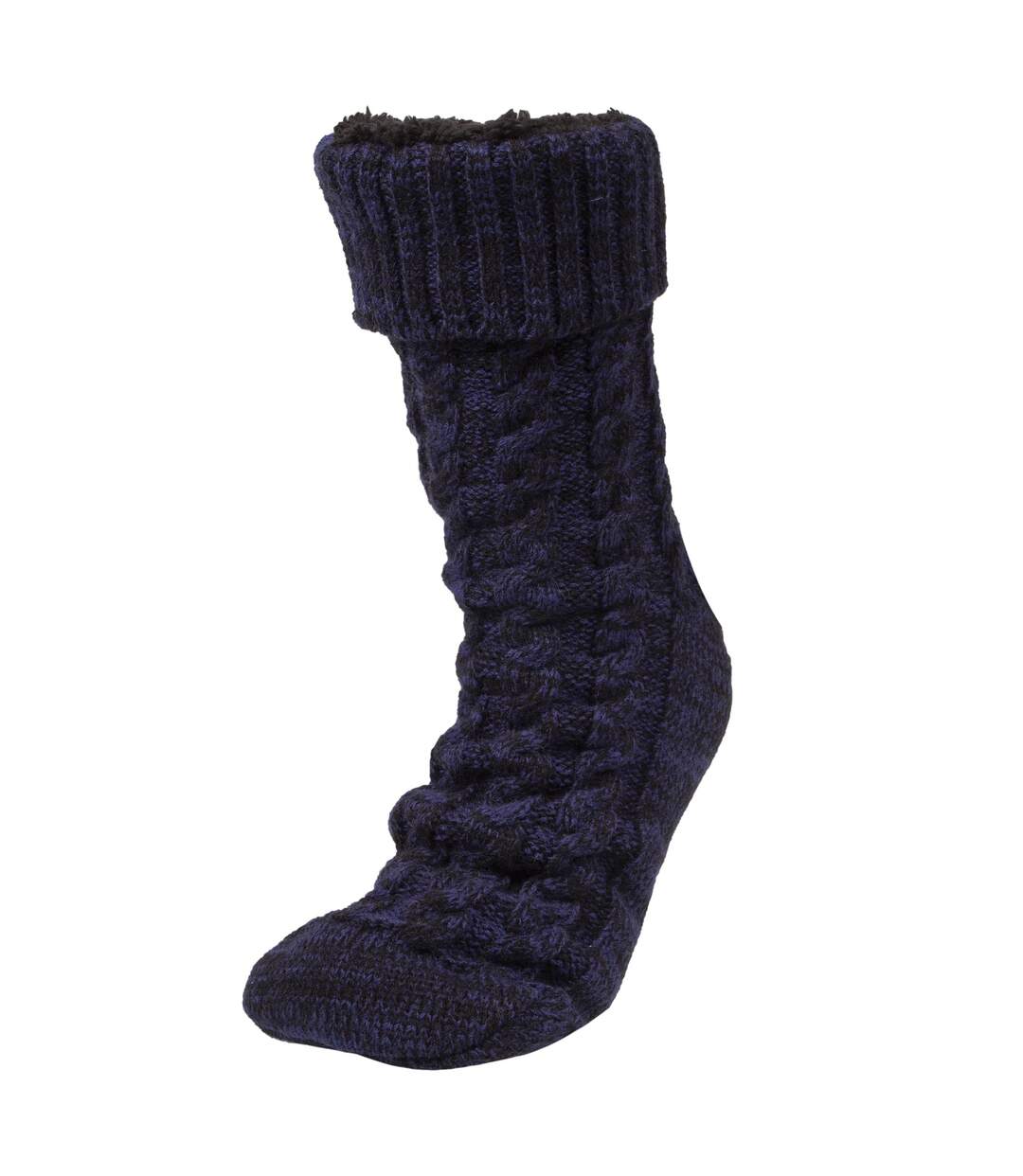 Isotoner Chaussettes d'intérieur homme en maille torsadée - fourrées-1