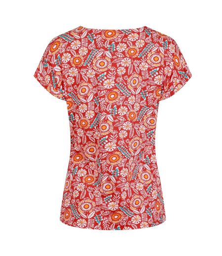Womens/ladies paw paw printed t-shirt tango red Weird Fish