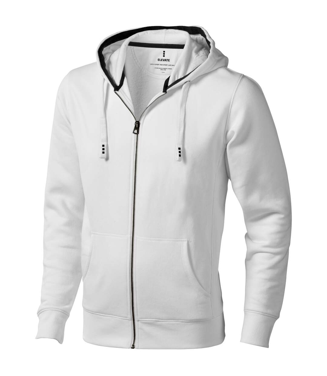 Arora sweat à capuche zippé homme blanc Elevate-1