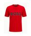 Mens Rubberised Logo Cotton T-shirt Red Boss-1