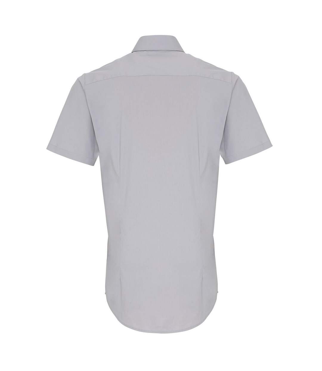 Mens poplin stretch short-sleeved shirt silver Premier