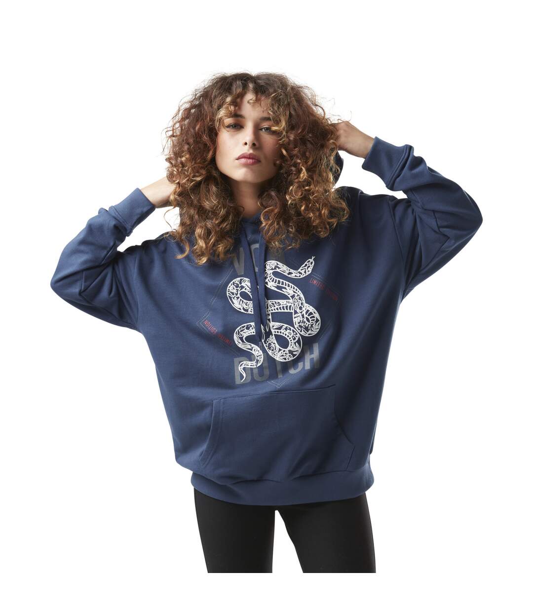 Sweat femme oversize à capuche print Snake Vondutch