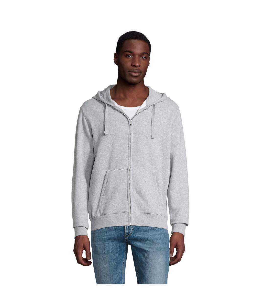 Sweat À Capuche Spike Homme Gris Chiné SOLS-1