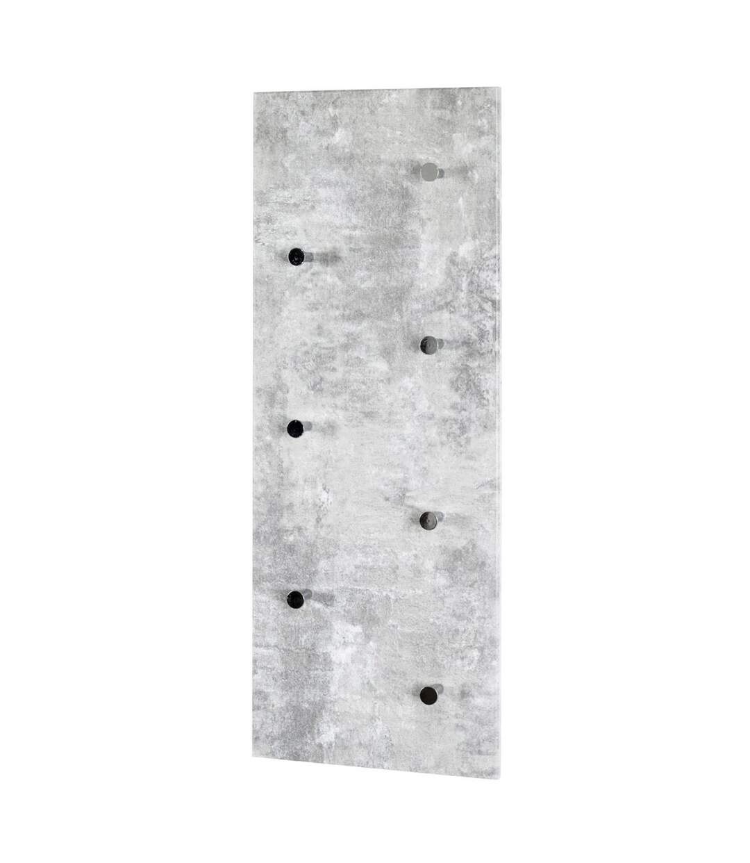 Patère Murale 7 Crochets Déco Béton 80cm Gris-1
