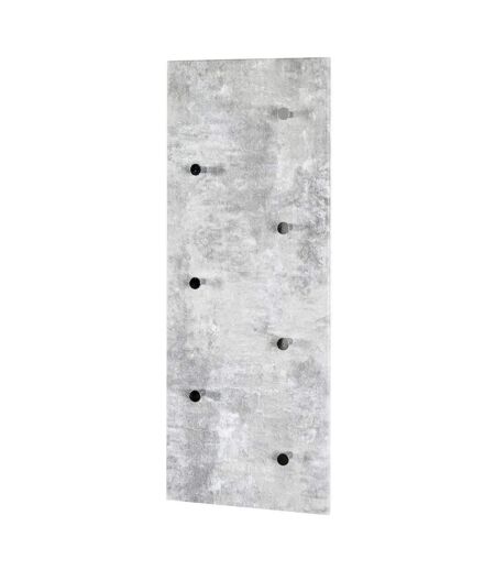 Patère Murale 7 Crochets Déco Béton 80cm Gris