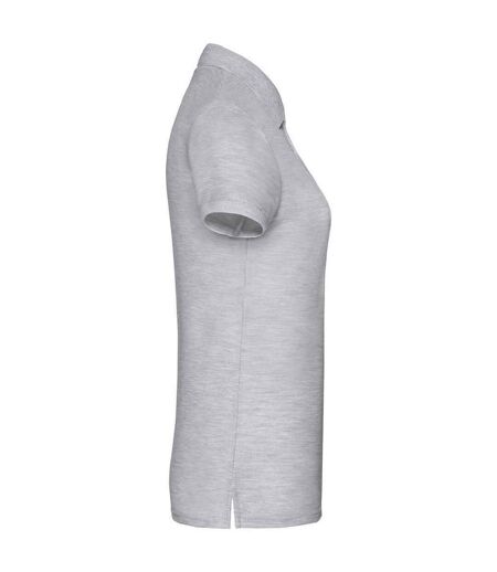 Womens/ladies lady fit piqué polo shirt heather grey Fruit of the Loom