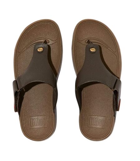 Mens Trakk Ii Leather Sliders Chocolate Brown FitFlop