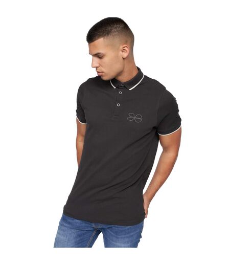 Polo padro homme noir Crosshatch