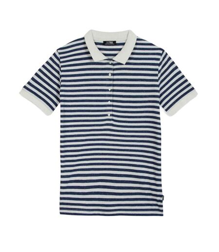 Polo blanc/marine femme tbs adialpol
