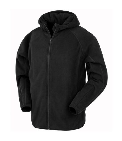 Result Genuine Recycled Mens Hooded Fleece Jacket (Black)