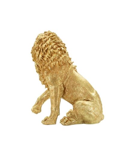 Statue Lion Assis Shant 55cm Or