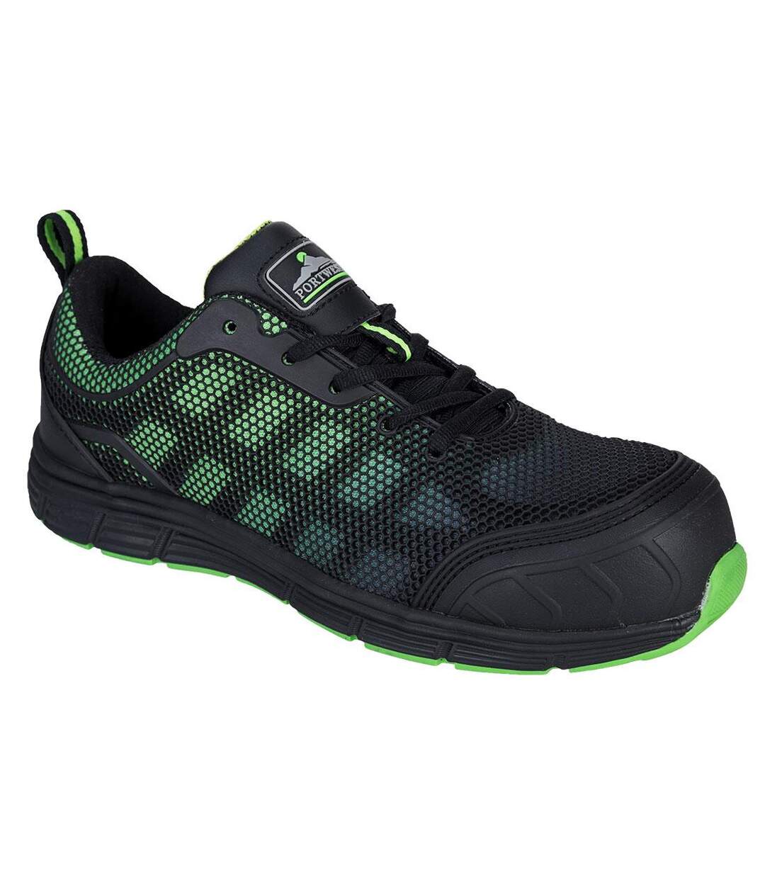 Mens ogwen low cut safety trainers black/green Portwest-1