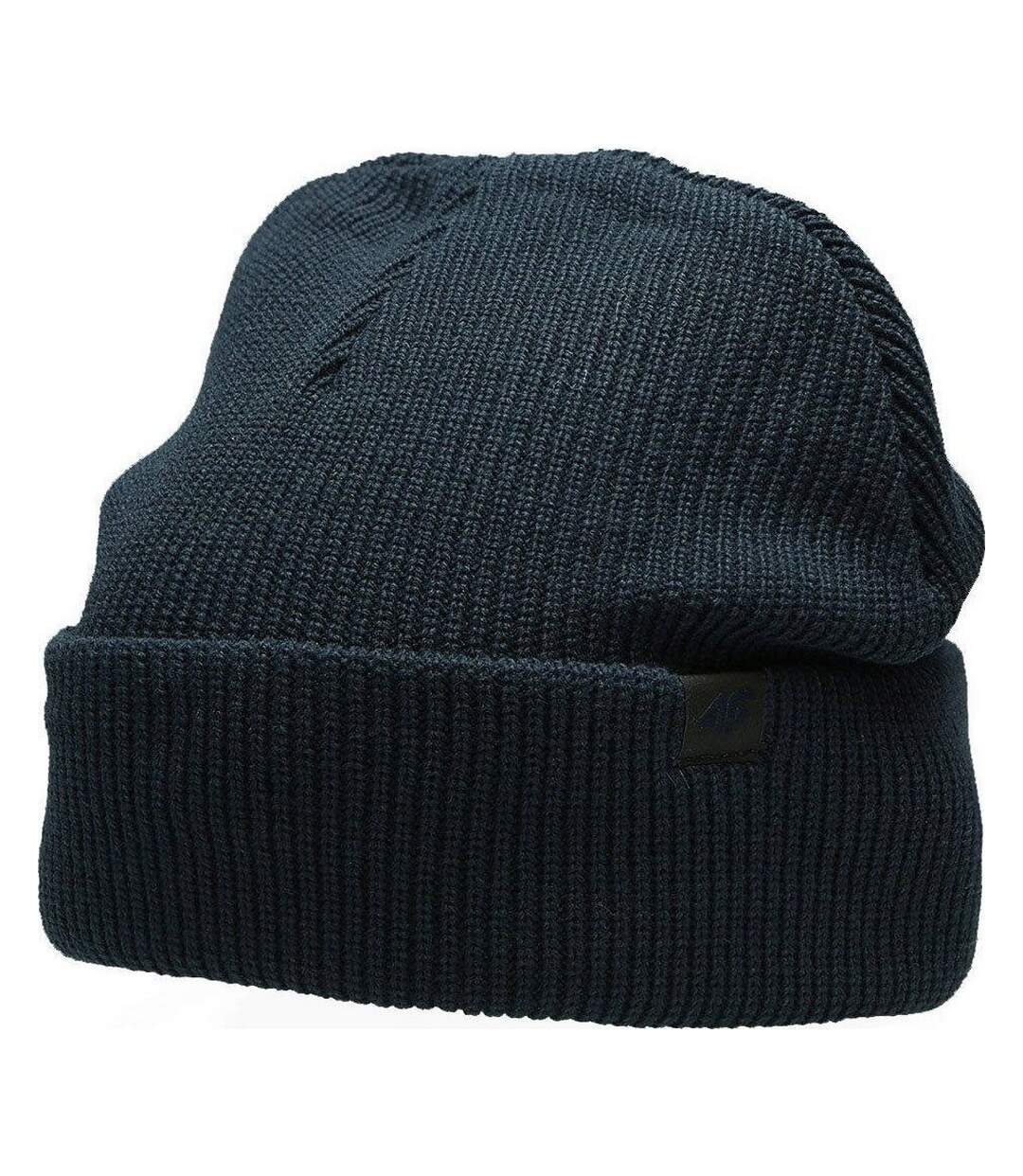 Bonnet Motif/style Côtelé Homme Bleu Marine 4F-1
