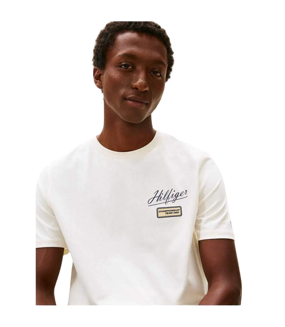 T-shirt Modern Homme Blanc Cassé Tommy Hilfiger-4