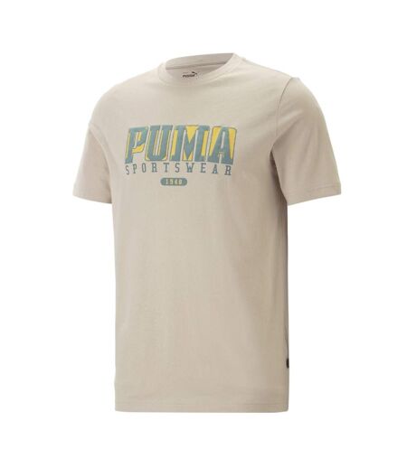 T-Shirt beige/vert homme puma runtrain