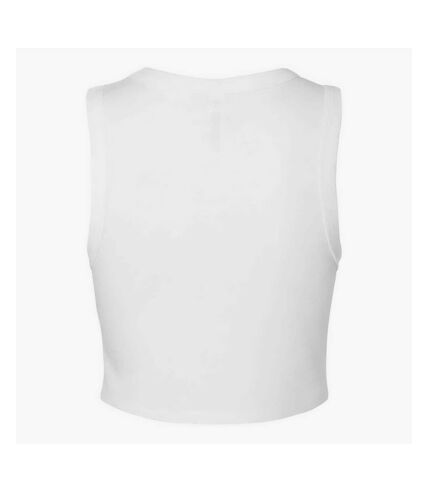 Womens/ladies plain micro-rib muscle crop top solid white Bella + Canvas