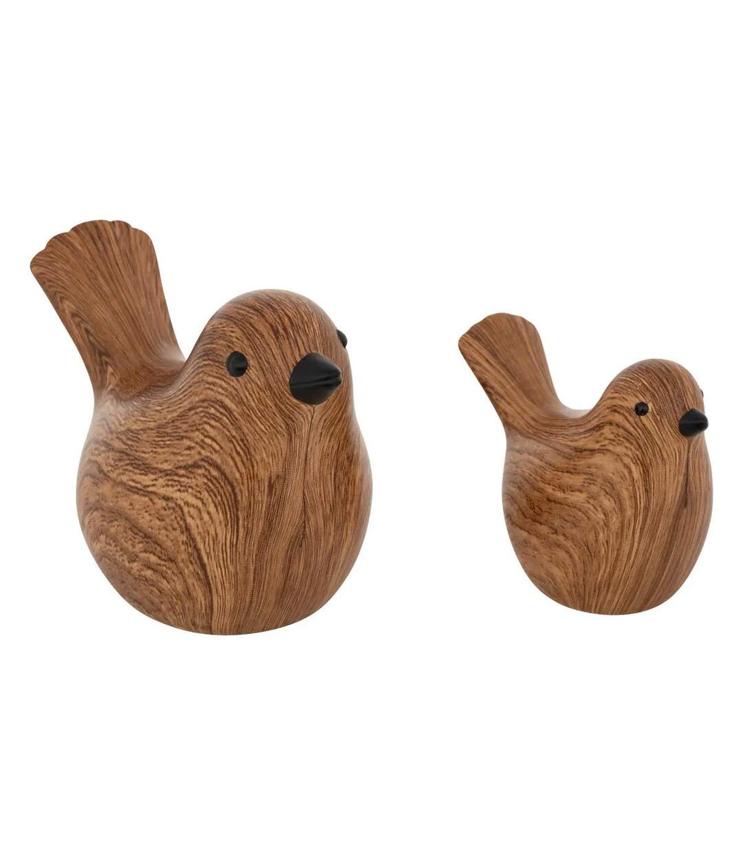 Lot de 2 Oiseaux en Dolomite Family Corner 14cm Marron-1