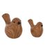 Lot de 2 Oiseaux en Dolomite Family Corner 14cm Marron-1